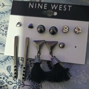 Nine West Black and Silver Earring Collection
